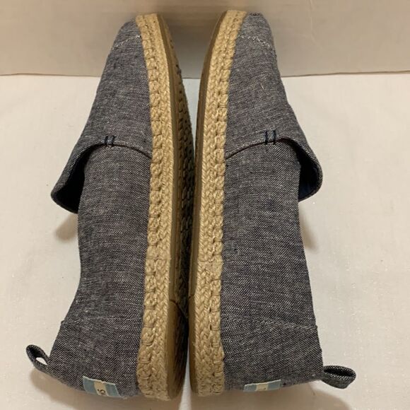 Tom’s size 9 denim slip bonds with canvas so - Picture 1 of 12